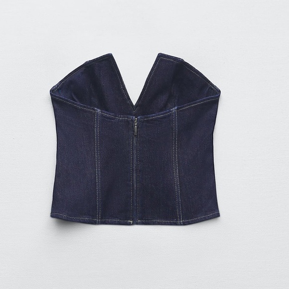 ZARA ZW SPLIT DENIM CORSET - Picture 9 of 9